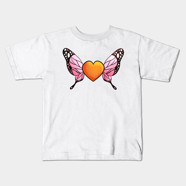 Butterfly Heart 2 Kids T-Shirt by Elora0321